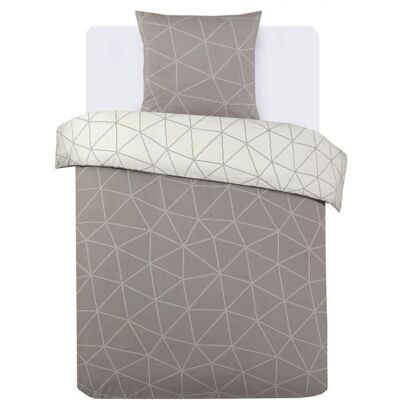 VISION - Parure housse de couette HUGO Beige - Réversible - 140x200cm - 100% coton Beige - Publicité VISION - Parure housse de couette HUGO Beige - Réversible - 140x200cm - 100% coton Beige - Publicité