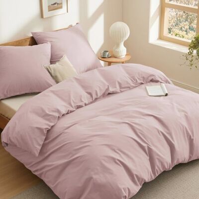 Parure de couette – Housse de couette et Taies d’oreiller - Bedsure - Rose argile - 240x220cm - 100% Coton - Lot de 3 pièces Rose - Publicité Parure de couette – Housse de couette et Taies d’oreiller - Bedsure - Rose argile - 240x220cm - 100% Coton - Lot de 3 pièces Rose - Publicité