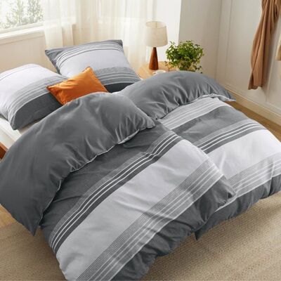 Parure de couette – Housse de couette et Taies d’oreiller - Bedsure - Gris intense - 135x200cm - Lot de 4 pièces Gris - Publicité Parure de couette – Housse de couette et Taies d’oreiller - Bedsure - Gris intense - 135x200cm - Lot de 4 pièces Gris - Publicité