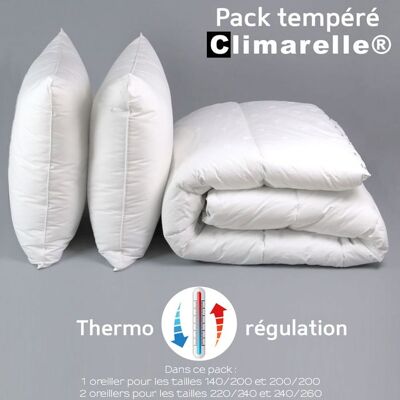 DODO - Pack Climarelle® Thermorégulation couette TEMPEREE+oreiller - 240 x 260 cm Blanc - Publicité DODO - Pack Climarelle® Thermorégulation couette TEMPEREE+oreiller - 240 x 260 cm Blanc - Publicité