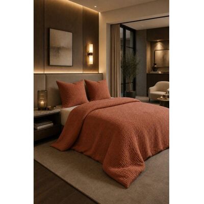 LOVELY HOME Parure de Couette 2 pièces en 100% gaze de coton 140x200 cm Terracotta Rouge - Publicité LOVELY HOME Parure de Couette 2 pièces en 100% gaze de coton 140x200 cm Terracotta Rouge - Publicité