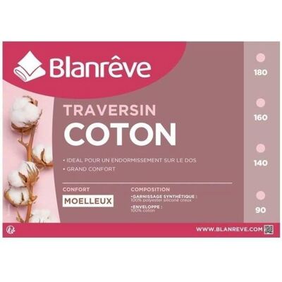 Oreiller BLANREVE en coton - 160 cm - Blanc - Publicité Oreiller BLANREVE en coton - 160 cm - Blanc - Publicité