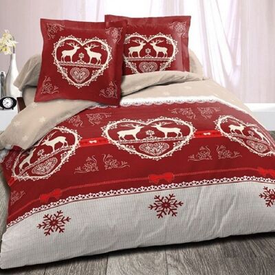 ALPES BLANC - Housse de couette Winter Rouge 200x200 cm + 2 taies 65x65 cm - Esprit Chalet en coton grand teint douceur et confort Rouge - Publicité ALPES BLANC - Housse de couette Winter Rouge 200x200 cm + 2 taies 65x65 cm - Esprit Chalet en coton grand teint douceur et confort Rouge - Publicité