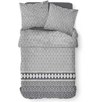 TODAY Parure de lit ethnique en coton - Sunshine - 240 X 260 cm - Gris Gris - Publicité TODAY Parure de lit ethnique en coton - Sunshine - 240 X 260 cm - Gris Gris - Publicité