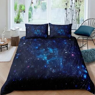 JTY Parure de lit - MOUTON MAISON DECO - Ciel étoilé Bleu - Bleu Blanc Violet - Microfibre- 220x240 cm blanc PARURE DE DRAP Bleu - Publicité JTY Parure de lit - MOUTON MAISON DECO - Ciel étoilé Bleu - Bleu Blanc Violet - Microfibre- 220x240 cm blanc PARURE DE DRAP Bleu - Publicité