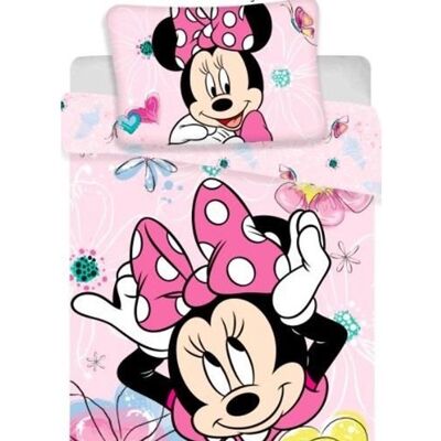 Parure de lit - Disney - Minnie - Housse de couette 100x135cm - Taie doreiller 40x60cm - 100% coton Rose - Publicité Parure de lit - Disney - Minnie - Housse de couette 100x135cm - Taie doreiller 40x60cm - 100% coton Rose - Publicité
