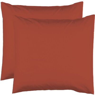 LE LINGE DE JULES 2 Taies doreiller 63 x 63 cm - Tomette - 100% coton 57 Fils Orange - Publicité LE LINGE DE JULES 2 Taies doreiller 63 x 63 cm - Tomette - 100% coton 57 Fils Orange - Publicité