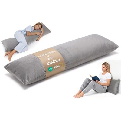 TOTSY BABY Traversin ergonomique 40x145 cm housse amovible – coussin maternité côté – Body Pillow bouclé doux respirant – Grisâtre Gris - Publicité TOTSY BABY Traversin ergonomique 40x145 cm housse amovible – coussin maternité côté – Body Pillow bouclé doux respirant – Grisâtre Gris - Publicité