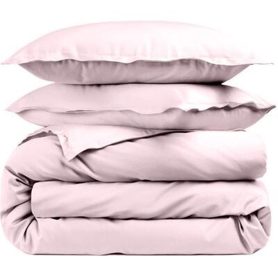 ALPES BLANC - Housse de couette Rose poudré 280x240 percale de coton 80 fils + Taies 65x65 – Fabriquée en Europe - Doux et résistant Rose - Publicité ALPES BLANC - Housse de couette Rose poudré 280x240 percale de coton 80 fils + Taies 65x65 – Fabriquée en Europe - Doux et résistant Rose - Publicité