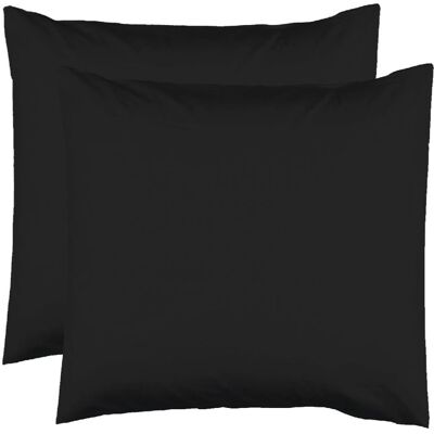 LE LINGE DE JULES 2 Taies doreiller 63 x 63 cm - Noir - 100% coton 57 Fils Noir - Publicité LE LINGE DE JULES 2 Taies doreiller 63 x 63 cm - Noir - 100% coton 57 Fils Noir - Publicité