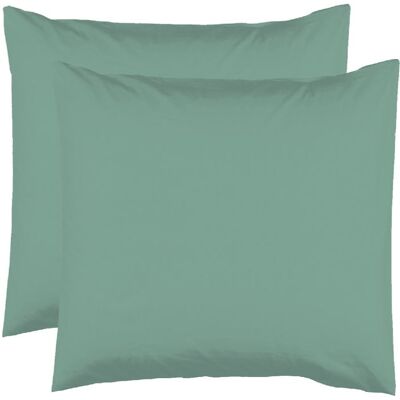 LE LINGE DE JULES 2 Taies doreiller 63 x 63 cm - Vert tilleul - 100% coton 57 Fils Vert - Publicité LE LINGE DE JULES 2 Taies doreiller 63 x 63 cm - Vert tilleul - 100% coton 57 Fils Vert - Publicité