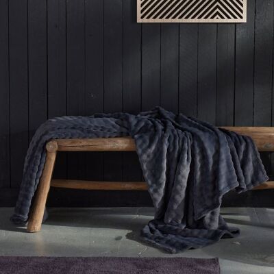 Plaid damier uni BIEN AU CHAUD - TODAY - Gris anthracite 130x180cm Gris - Publicité Plaid damier uni BIEN AU CHAUD - TODAY - Gris anthracite 130x180cm Gris - Publicité