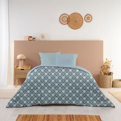 Couette Imprimée Chaude Melinda 220x240cm Lit 2 places - Édredon 350g/m² Microfibre Fabriqué en France - Bleu/Vert - BLEU CALIN Bleu - Publicité Couette Imprimée Chaude Melinda 220x240cm Lit 2 places - Édredon 350g/m² Microfibre Fabriqué en France - Bleu/Vert - BLEU CALIN Bleu - Publicité