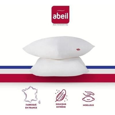 Ensemble de 2 Oreillers Douceur Abeil - 60 x 60 cm - Blanc - Publicité Ensemble de 2 Oreillers Douceur Abeil - 60 x 60 cm - Blanc - Publicité