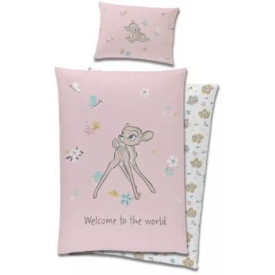 Parure de lit - DISNEY - Bambi - Housse de couette réversible - 100% coton - Rose Rose - Publicité Parure de lit - DISNEY - Bambi - Housse de couette réversible - 100% coton - Rose Rose - Publicité