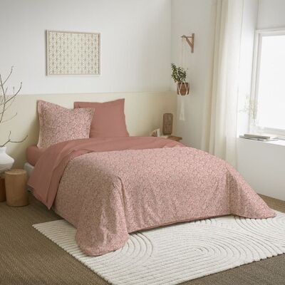 Parure de draps 4 pièces - MATIN CALIN - Céleste pêche - 100% Coton - 57 Fils/cm² - Hypoallergénique Rouge - Publicité Parure de draps 4 pièces - MATIN CALIN - Céleste pêche - 100% Coton - 57 Fils/cm² - Hypoallergénique Rouge - Publicité