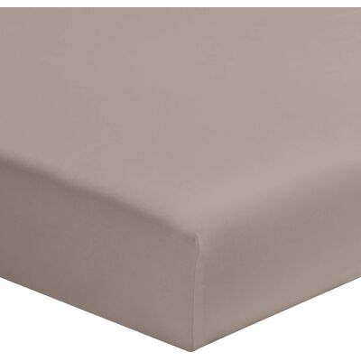 Drap housse percale lin bonnet 30 cm 180x200 cm - Naturel - Fabriqué en France - Terre de Nuit Marron - Publicité Drap housse percale lin bonnet 30 cm 180x200 cm - Naturel - Fabriqué en France - Terre de Nuit Marron - Publicité