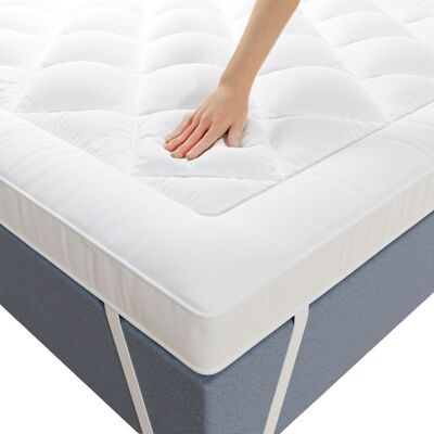 CASABEL Surmatelas Confort 140 x 200 cm Respirant en Microfibre Antidérapant avec Bandes Élastiques - Garnissage 800Gr - Publicité CASABEL Surmatelas Confort 140 x 200 cm Respirant en Microfibre Antidérapant avec Bandes Élastiques - Garnissage 800Gr - Publicité