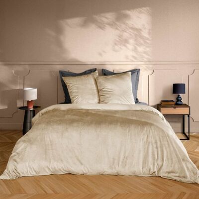 DOUCEUR D INTÉRIEUR Parure de lit en velours uni Sable 240x220 cm Marron - Publicité DOUCEUR D INTÉRIEUR Parure de lit en velours uni Sable 240x220 cm Marron - Publicité