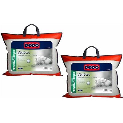 VENTE-UNIQUE Lot de 2 oreillers DODO ergonomiques à mémoire de forme - 45x70 cm - VEGETAL Blanc - Publicité VENTE-UNIQUE Lot de 2 oreillers DODO ergonomiques à mémoire de forme - 45x70 cm - VEGETAL Blanc - Publicité