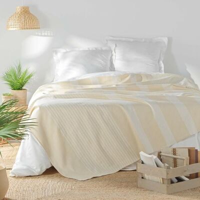 DOUCEUR D'INTÉRIEUR Couvre lit 1 personne 180 x 220 cm coton/polyester tisse adele Naturel Beige - Publicité DOUCEUR D'INTÉRIEUR Couvre lit 1 personne 180 x 220 cm coton/polyester tisse adele Naturel Beige - Publicité