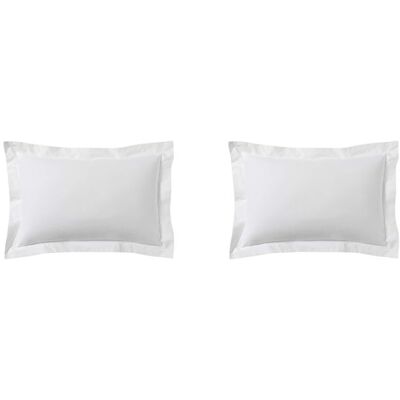 Lot de 2 taies doreillers blanc 100% coton 50x70 cm - Blanc - Fabriqué en France - Terre de Nuit Blanc - Publicité Lot de 2 taies doreillers blanc 100% coton 50x70 cm - Blanc - Fabriqué en France - Terre de Nuit Blanc - Publicité