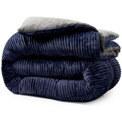 Couette - SAMPUR - Cotton Club - 240x220 cm - Thermorégulatrice - Réversible microfibre hypoallergénique Bleu - Publicité Couette - SAMPUR - Cotton Club - 240x220 cm - Thermorégulatrice - Réversible microfibre hypoallergénique Bleu - Publicité