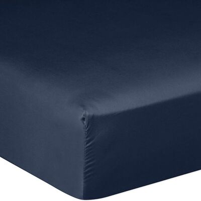 BATON ROUGE Drap Housse 140x190cm Bonnet:30cm 100% Satin De Coton 105 Fils Bleu Marine Bleu - Publicité BATON ROUGE Drap Housse 140x190cm Bonnet:30cm 100% Satin De Coton 105 Fils Bleu Marine Bleu - Publicité