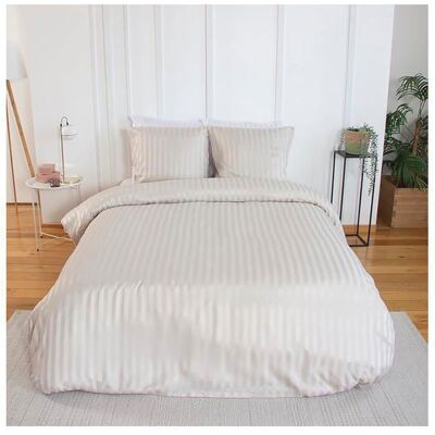 Parure de lit - COTE DECO - Housse de couette 220x240 cm - 2 Taies 63x63 cm - Crème - Satiné Beige - Publicité Parure de lit - COTE DECO - Housse de couette 220x240 cm - 2 Taies 63x63 cm - Crème - Satiné Beige - Publicité
