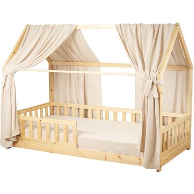 Sevira Kids Set double ciel de lit cabane en gaze de coton - Beige 130x330 cm Made in France Beige - Publicité Sevira Kids Set double ciel de lit cabane en gaze de coton - Beige 130x330 cm Made in France Beige - Publicité