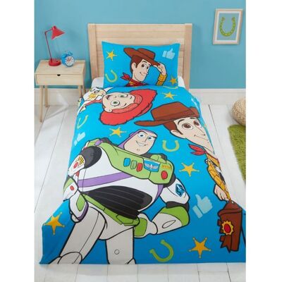 Ensemble de housse de couette et taie doreiller Disney Toy Story Howdy Simple Bleu - Publicité Ensemble de housse de couette et taie doreiller Disney Toy Story Howdy Simple Bleu - Publicité
