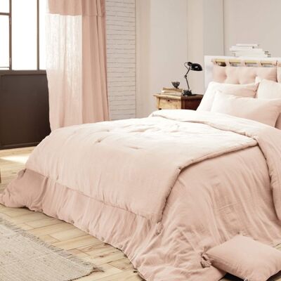 Couvre-lit double gaze de coton rose 150x150 cm - Rose - Terre de Nuit Rose - Publicité Couvre-lit double gaze de coton rose 150x150 cm - Rose - Terre de Nuit Rose - Publicité