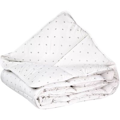 Couette - 240 x 220 cm - BLANREVE - Tempérée - 83g/m² - Motifs imprimés Blanc - Publicité Couette - 240 x 220 cm - BLANREVE - Tempérée - 83g/m² - Motifs imprimés Blanc - Publicité