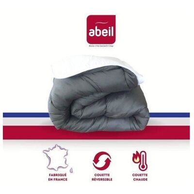 Duvet Abeil Gris Blanc - Lit double 220x240cm - Publicité Duvet Abeil Gris Blanc - Lit double 220x240cm - Publicité