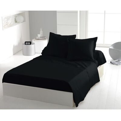 Drap plat - HOME LINGE PASSION - HP72094 - Microfibre 82 g - 180 x 290 cm - Noir Noir - Publicité Drap plat - HOME LINGE PASSION - HP72094 - Microfibre 82 g - 180 x 290 cm - Noir Noir - Publicité