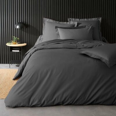 DOUCEUR D'INTÉRIEUR Housse de couette 2 personnes 260 x 240 cm – Percale de coton 78 fils – Acier Gris - Publicité DOUCEUR D'INTÉRIEUR Housse de couette 2 personnes 260 x 240 cm – Percale de coton 78 fils – Acier Gris - Publicité