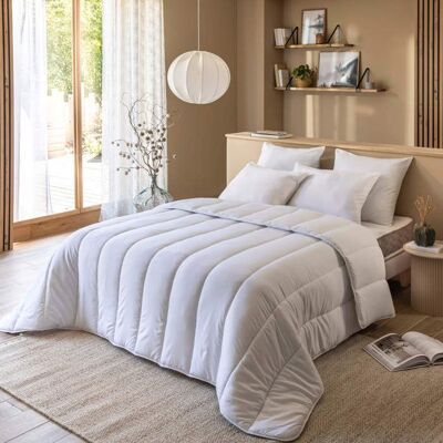 Couette chaude hiver 500gr/m² 140x200 cm - Blanc - Fabriqué en France - Terre de Nuit Blanc - Publicité Couette chaude hiver 500gr/m² 140x200 cm - Blanc - Fabriqué en France - Terre de Nuit Blanc - Publicité