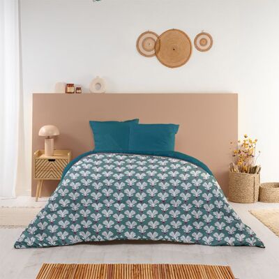 Couette Imprimée Chaude Sully 220x240cm Lit 2 places - Microfibre - Édredon 350g/m² - Fabriqué en France - Bleu Vert - BLEU CALIN Bleu - Publicité Couette Imprimée Chaude Sully 220x240cm Lit 2 places - Microfibre - Édredon 350g/m² - Fabriqué en France - Bleu Vert - BLEU CALIN Bleu - Publicité
