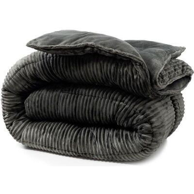 Couette - SAMPUR - Cotton Club - 200x200 cm - Thermorégulatrice - 400 g/m² microfibre hypoallergénique Noir - Publicité Couette - SAMPUR - Cotton Club - 200x200 cm - Thermorégulatrice - 400 g/m² microfibre hypoallergénique Noir - Publicité