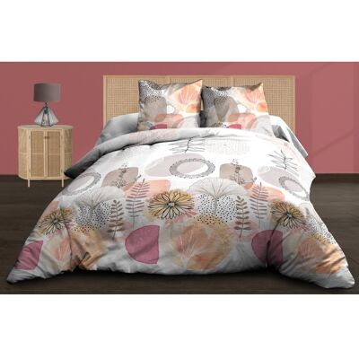 LE LINGE DE JULES Housse de couette 240x260 + 2 taies - Pur coton 57 fils - Aquarel Rose - Publicité LE LINGE DE JULES Housse de couette 240x260 + 2 taies - Pur coton 57 fils - Aquarel Rose - Publicité