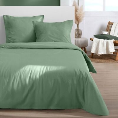 Housse de couette 240x220 coloris vert + 2 taies 100% microfibre Vert - Publicité Housse de couette 240x220 coloris vert + 2 taies 100% microfibre Vert - Publicité