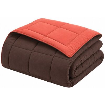 Toison D'or - Parure Microfibre Confortable - Chocolat/Corail - Publicité Toison D'or - Parure Microfibre Confortable - Chocolat/Corail - Publicité