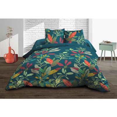 LE LINGE DE JULES Housse de couette 220x240 Acapulco 100% coton (57 fils) + 2 taies 63x63 cm - Bleu Bleu - Publicité LE LINGE DE JULES Housse de couette 220x240 Acapulco 100% coton (57 fils) + 2 taies 63x63 cm - Bleu Bleu - Publicité