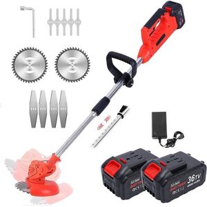 KITYTETY Coupe-Bordures Sans Fil 36V avec Tête Pivotante Tube Télescopique et 2 Poignées Livré avec 2 Batteries 4.0 Ah 3 Types de lames - Publicité KITYTETY Coupe-Bordures Sans Fil 36V avec Tête Pivotante Tube Télescopique et 2 Poignées Livré avec 2 Batteries 4.0 Ah 3 Types de lames - Publicité