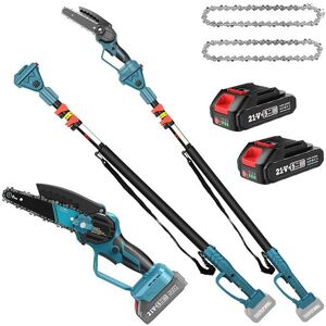 PRUMYA Élagueuse Télescopique 2 En 1 Tronçonneuse Électrique Sans Fil 6 Pouces Perche Ajustable Jusqu’à 25M 2 Batteries 2000mAh - Publicité PRUMYA Élagueuse Télescopique 2 En 1 Tronçonneuse Électrique Sans Fil 6 Pouces Perche Ajustable Jusqu’à 25M 2 Batteries 2000mAh - Publicité