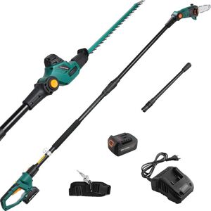 OEM Taille-haie télescopique sans fil et élagueuse sur perche batterie 20V angles réglables Vert - Publicité OEM Taille-haie télescopique sans fil et élagueuse sur perche batterie 20V angles réglables Vert - Publicité