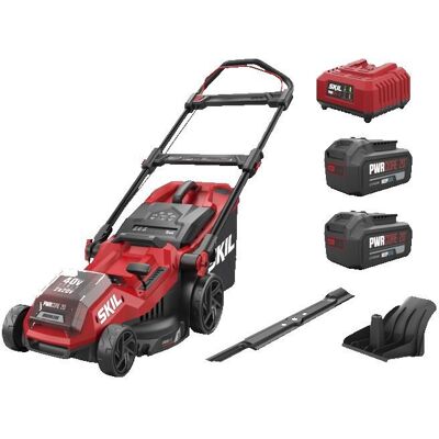 Tondeuse - SKIL - 0135 BA - 38 cm - Bac 45 L - Brushless 40V Max Rouge - Publicité Tondeuse - SKIL - 0135 BA - 38 cm - Bac 45 L - Brushless 40V Max Rouge - Publicité