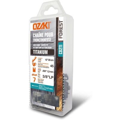 Chaîne OZAKI semi carrée 3/8 .050 (13 mm) low pro induction titane - 45 entraîneurs Gris - Publicité Chaîne OZAKI semi carrée 3/8 .050 (13 mm) low pro induction titane - 45 entraîneurs Gris - Publicité