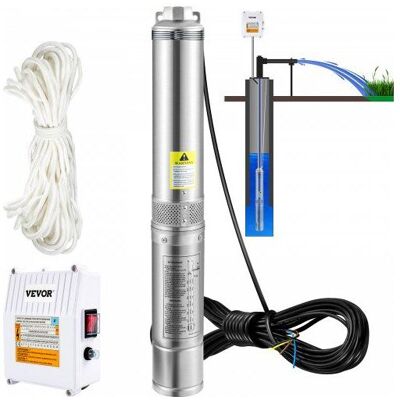 VEVOR Pompe immergée puits profond 370 W débit 6600 L/h hauteur 44 m acier inox automatique usage domestique agricole - Publicité VEVOR Pompe immergée puits profond 370 W débit 6600 L/h hauteur 44 m acier inox automatique usage domestique agricole - Publicité