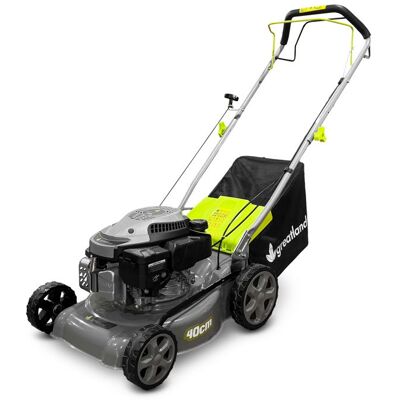 Tondeuse thermique auto-tractée Greatland 144 cc – 40 cm bac 40 L hauteur 25–75 mm - Publicité Tondeuse thermique auto-tractée Greatland 144 cc – 40 cm bac 40 L hauteur 25–75 mm - Publicité